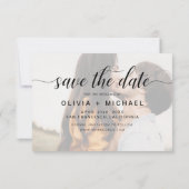 写真モダン手書き日付を保存 セーブザデート (裏面)