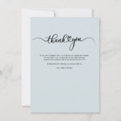 写真モダン手書き結婚による感謝 ノートカード (裏面)