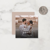 写真モダン手書き結婚による感謝 ノートカード (正面/裏面インサイチュ)