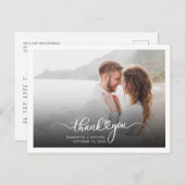 写真モダン手書き結婚の感謝 ポストカード (正面/裏面)