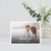 写真モダン手書き結婚の感謝 ポストカード (スタンド正面)