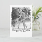 写真モダン手書き結婚の セーブザデート (スタンド正面)