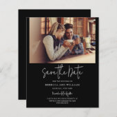 写真モダン手書き結婚式の日付を保存 (正面/裏面)