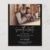 写真モダン手書き結婚式の日付を保存 (正面)