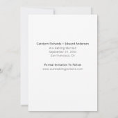 写真モダン手書き結婚式の日付を保存 セーブザデート (裏面)