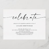 写真モダン手書大学院黒 箔招待状 (裏面)