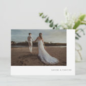 写真モダン数々のの取り外しと結婚式のレセプション 招待状 (スタンド正面)