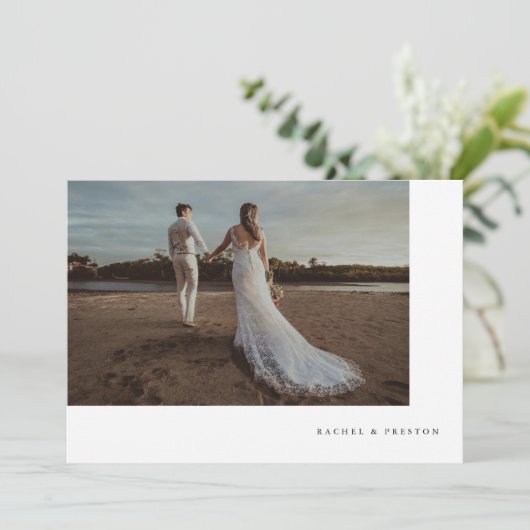 写真モダン数々のの取り外しと結婚式のレセプション 招待状 (スタンド正面)