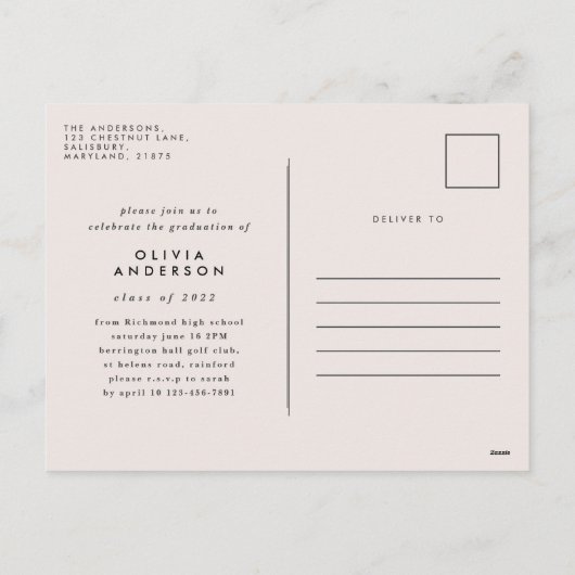 写真モダン数々のグラフィック幾何学的テラコッタ シーズンポストカード (裏面)