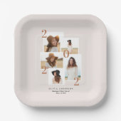 写真モダン数々のグラフィック幾何学的テラコッタ ペーパープレート (正面)