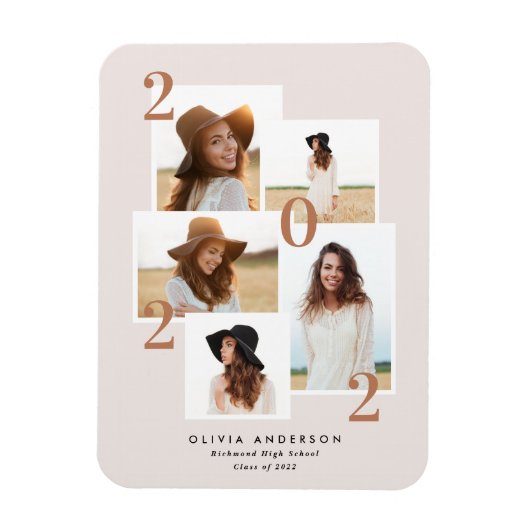 写真モダン数々のグラフィック幾何学的テラコッタ マグネット (縦)