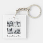 写真モダン数々のパパギフトエレガント白黒 キーホルダー (裏面)