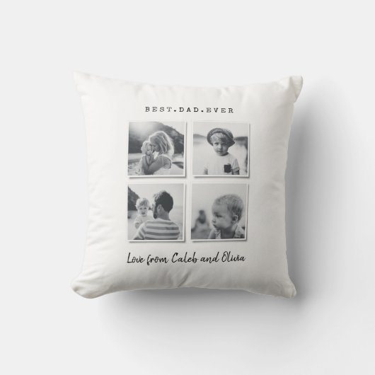 写真モダン数々のパパギフトエレガント白黒 クッション (正面)