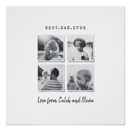 写真モダン数々のパパギフトエレガント白黒ca ポスター (正面)