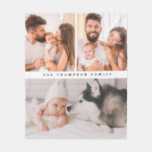 写真モダン数々のパーソナライズされたシンプルホームファミリー フリースブランケット (正面)