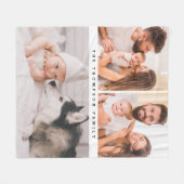 写真モダン数々のパーソナライズされたシンプルホームファミリー フリースブランケット (正面(横))