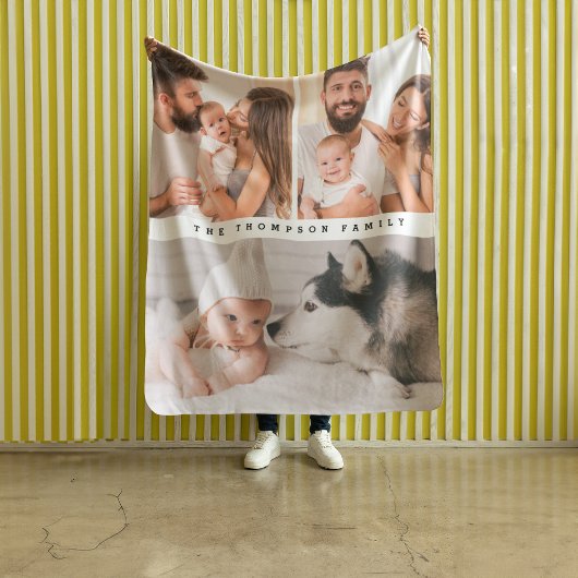 写真モダン数々のパーソナライズされたシンプルホームファミリー フリースブランケット