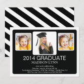 写真モダン数々の卒業党招待状 招待状 (正面/裏面)