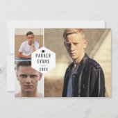 写真モダン数々の卒業発表オープンハウス 招待状 (正面)