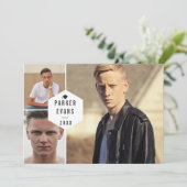 写真モダン数々の卒業発表オープンハウス 招待状 (スタンド正面)