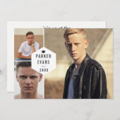 写真モダン数々の卒業発表オープンハウス 招待状 (正面/裏面)