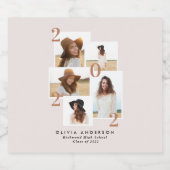 写真モダン数々の図幾何学テラコッタ スパークリングワインラベル (シングルラベル)