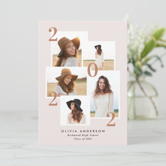 写真モダン数々の図幾何学テラコッタ 案内状 (スタンド正面)