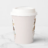 写真モダン数々の図幾何学テラコッタ 紙コップ (左)