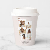 写真モダン数々の図幾何学テラコッタ 紙コップ (裏面)