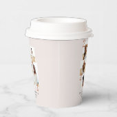 写真モダン数々の図幾何学テラコッタ 紙コップ (右)