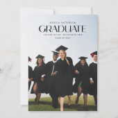 写真モダン数々の大学卒業式 案内状 (正面)