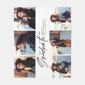 写真モダン数々の白黒台本の卒業f フリースブランケット (正面)