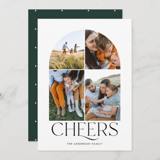 写真モダン数々の緑のクリスマス4写真 (正面/裏面)