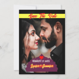 写真モダン文字の個人用間引き 招待状