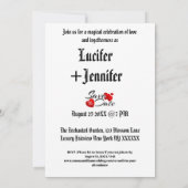 写真モダン文字の個人用間引き 招待状 (裏面)