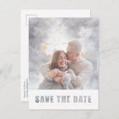 写真モダン文字オーバーレイ結婚式の日付を保存 案内ポストカード (正面/裏面)