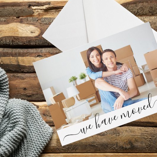 写真モダン新しいアドレスを移動 案内状