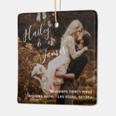 写真モダン新エレガント初めてのクリスマス セラミックオーナメント (左)