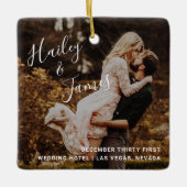 写真モダン新エレガント初めてのクリスマス セラミックオーナメント (正面)