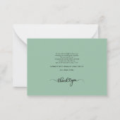 写真モダン新婚ありがとう ノートカード (裏面)