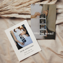 写真モダン新生児来の妊娠 案内状