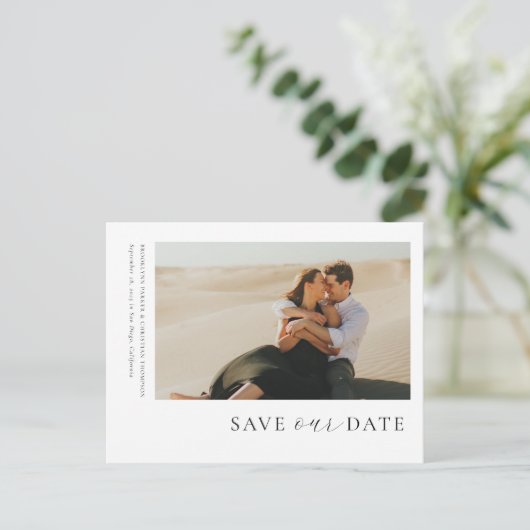 写真モダン日付のポストカードを保存 案内ポストカード (スタンド正面)