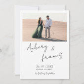 写真モダン日付の保存結婚式招待状 セーブザデート (裏面)