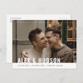 写真モダン日付の保存 ポストカード (正面/裏面)