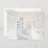 写真モダン日付の保存 ポストカード (正面/裏面)