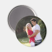 写真モダン日付の保存 マグネット (正面/裏面)