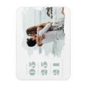 写真モダン日付の保存 マグネット (縦)