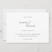 写真モダン日付の保存 | ミニマ結婚リスト 案内状 (正面)