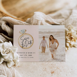 写真モダン日付の保存 招待状