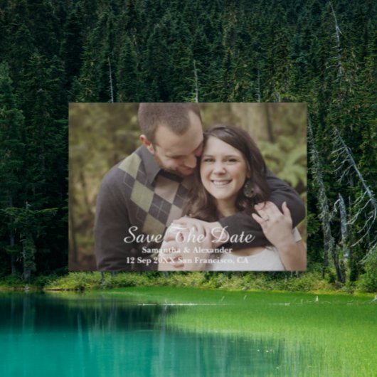 写真モダン日付の保存 案内ポストカード